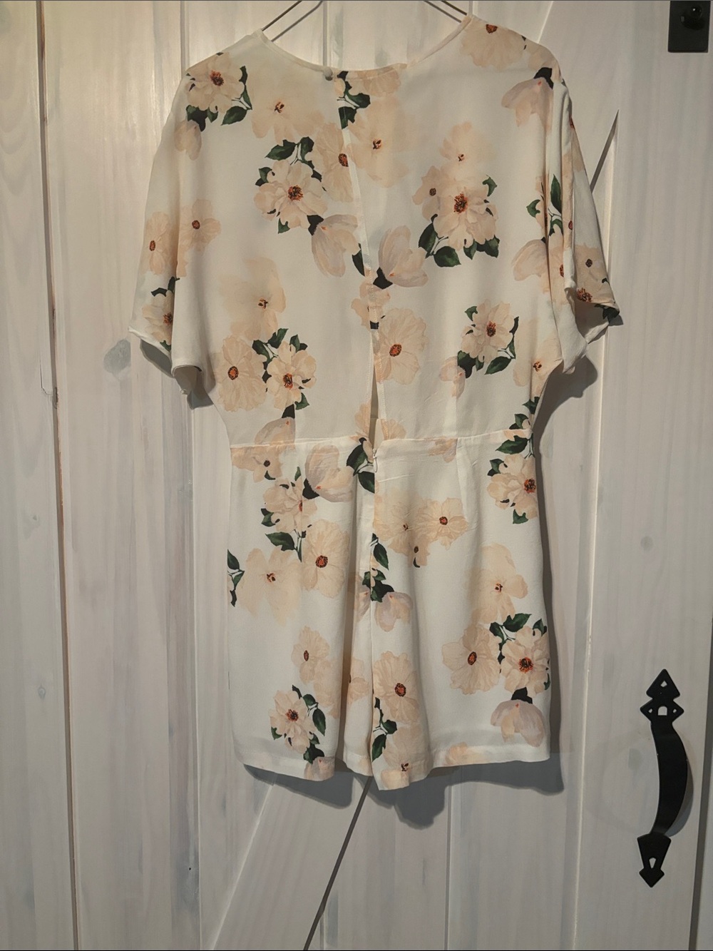 Dynamite Cream Floral Wrap Romper - Picture 7 of 10